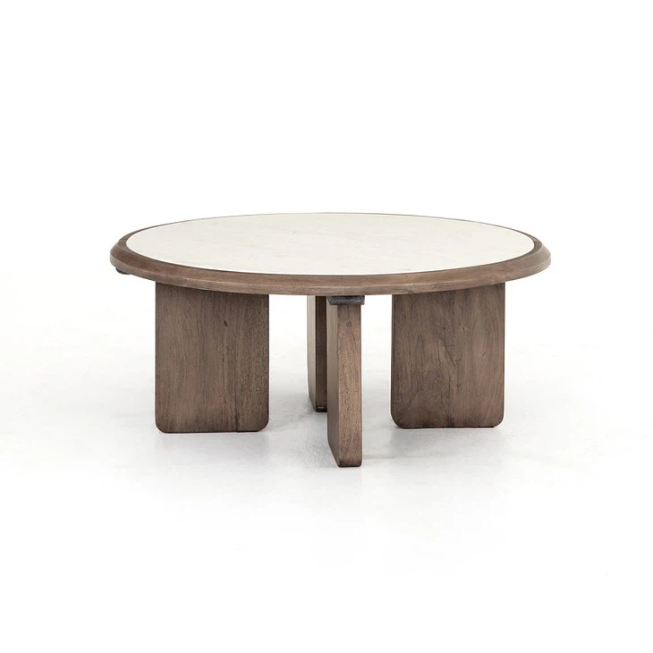 Faux White Marble Round Coffee Table Faux White Marble Round Coffee Table