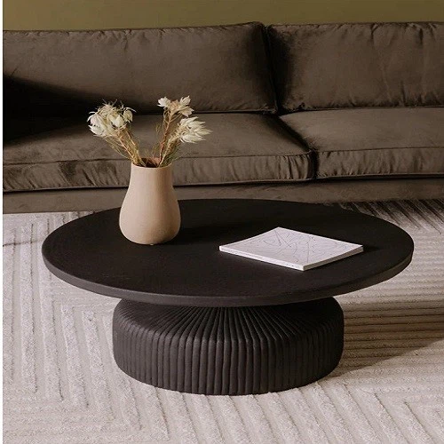 Black MDF Round Coffee Table Black MDF Round Coffee Table